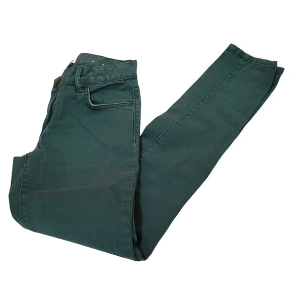 BCBG Generation Jeans Womens Size 24 Skinny Low Rise Green Denim Pants - Picture 1 of 8